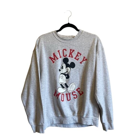 Disney M gray pullover sweatshirt black fandom preppy steamboat classic Mickey - Picture 1 of 7